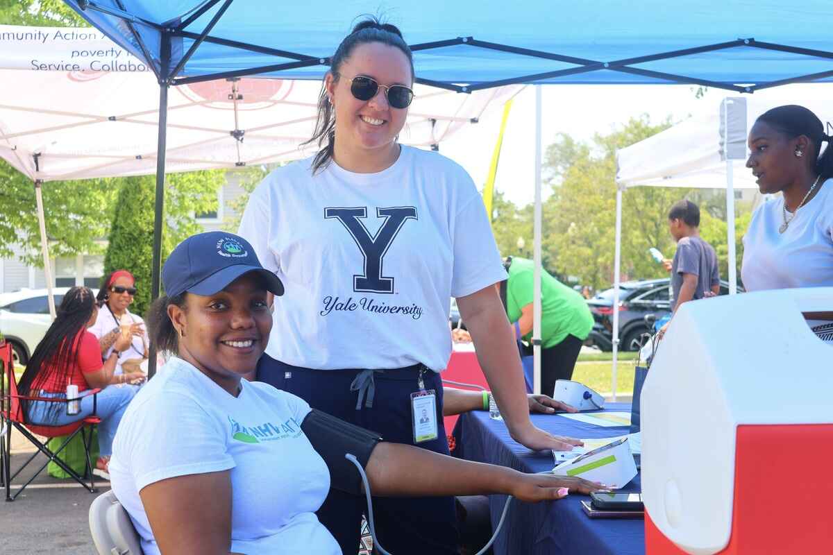 A blood pressure screening event as part of the Pressure Check program.